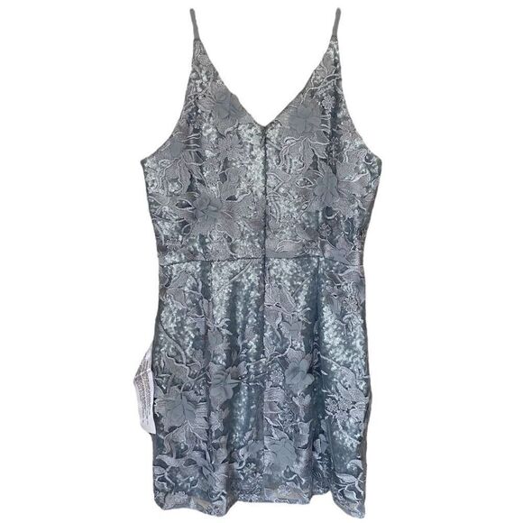 Dress The Population Tatum Sequin Floral 3D Applique Lace Dress NWT Size Large - Picture 3 of 6